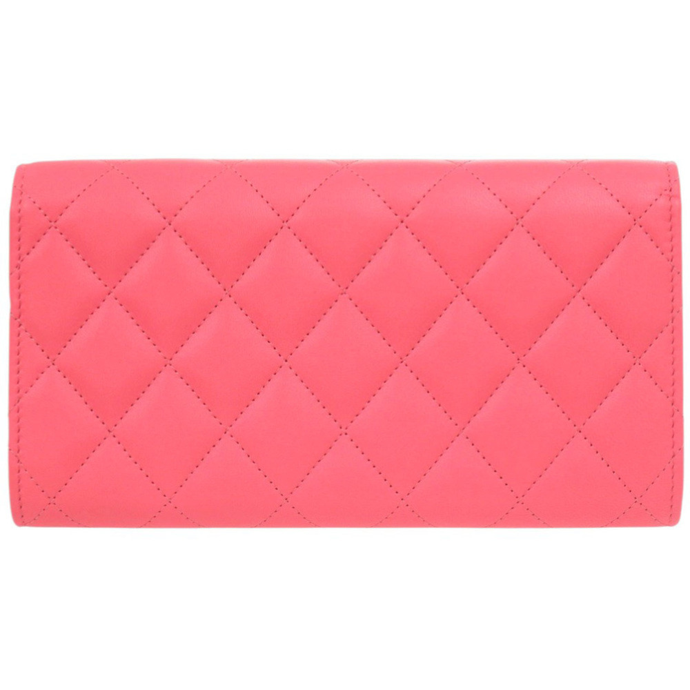 CHANEL Authentic Pink Lambskin Leather Logo Wallet - Picture 3 of 10